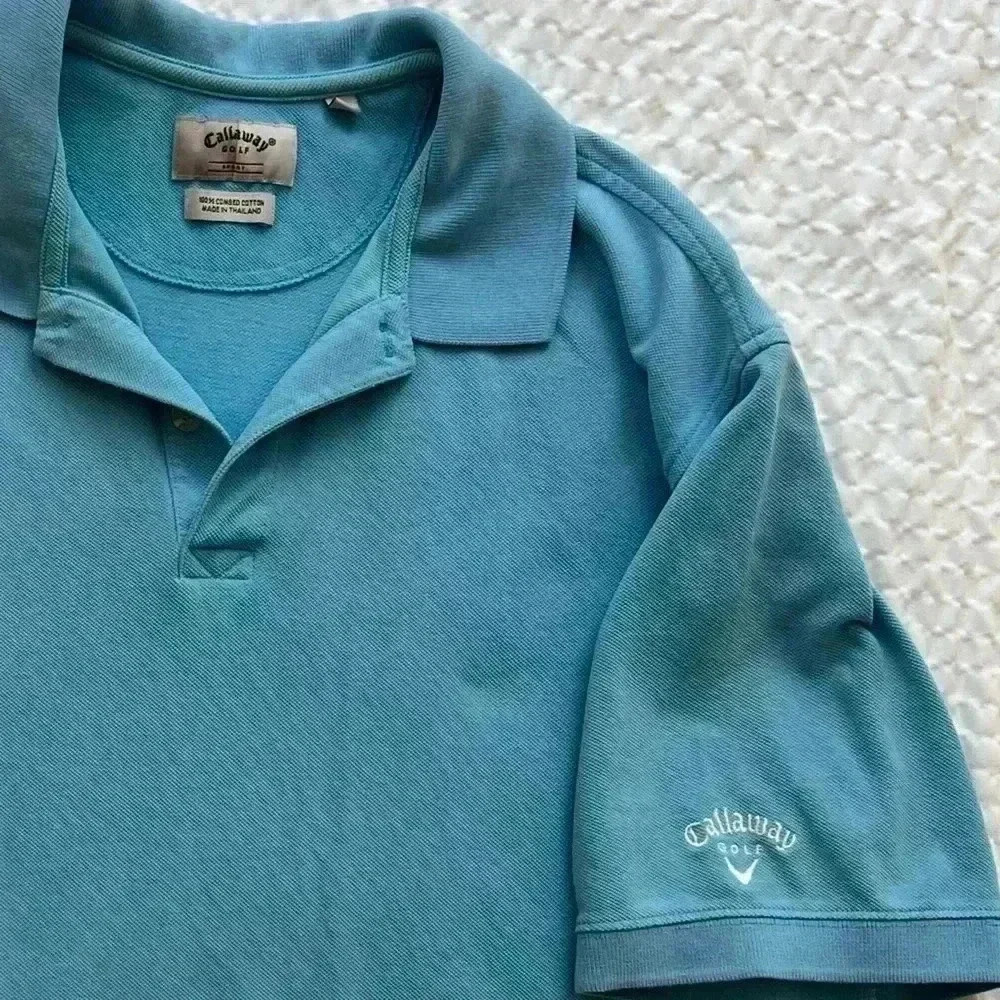 Callaway Golf- Polo Shirt- Aqua- Large - Picture 2 of 5